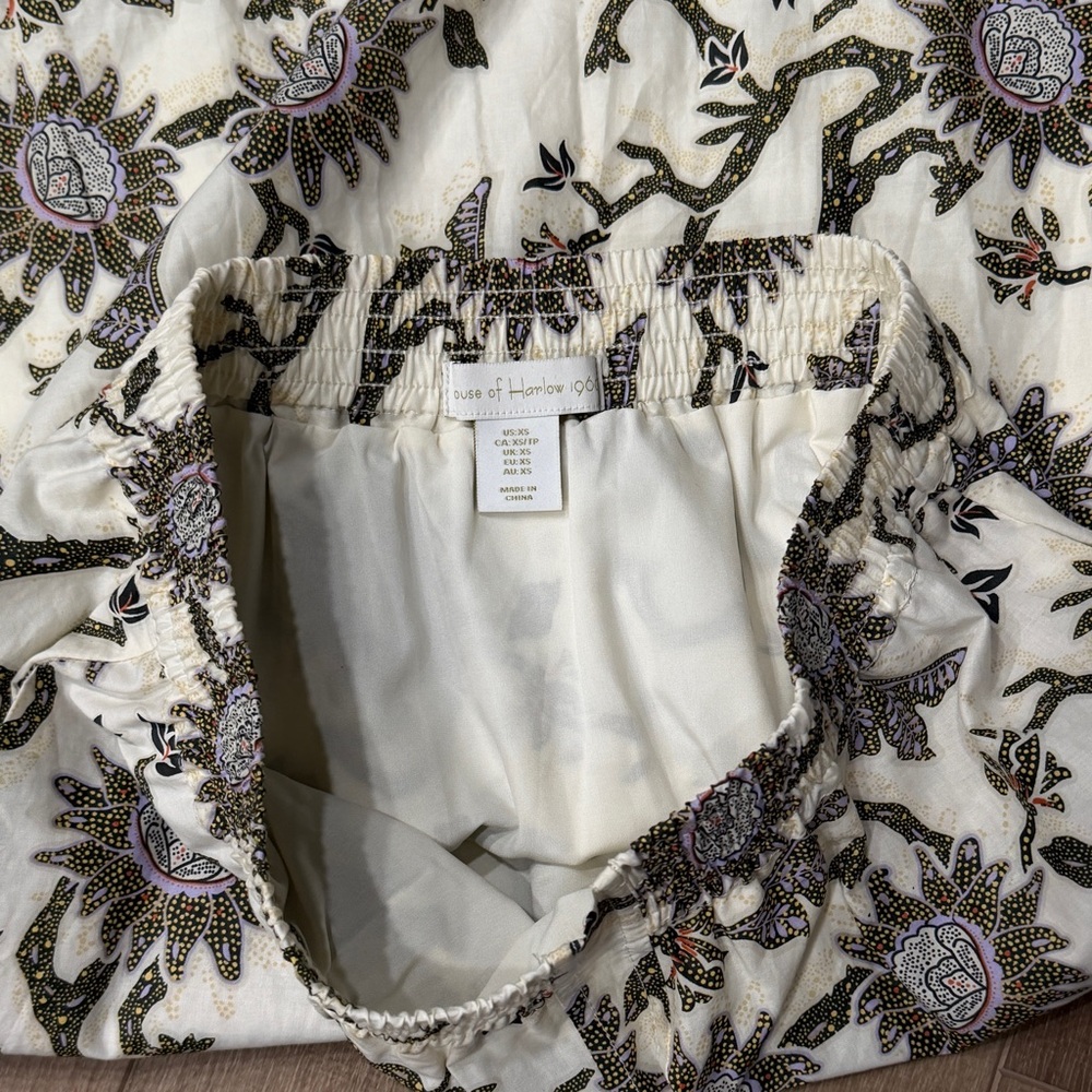 House of Harlow 1960 Cotton 2 Piece Skirt &Top Set XS/TP Floral Cotton Boho - Picture 10 of 16